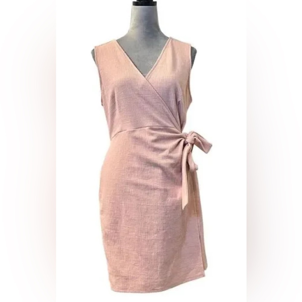 Katie Sturino x Stitchfix peach stretchy textured Wrap Dress size 1X